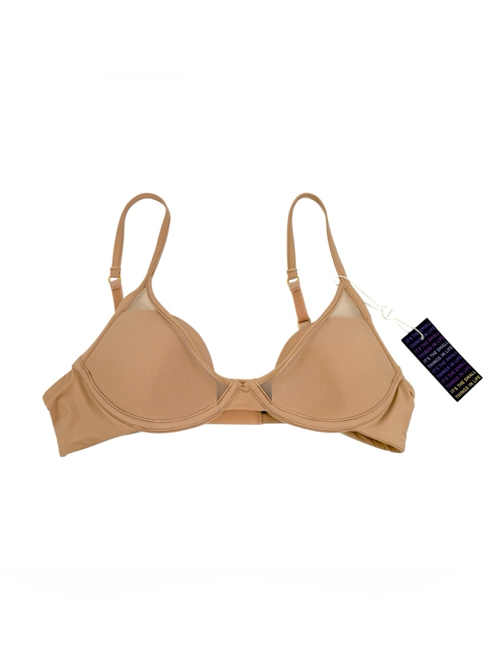 Pepper All You Bra Classic Womens Size 32A Sienna Beige Mesh Overlay Underwire